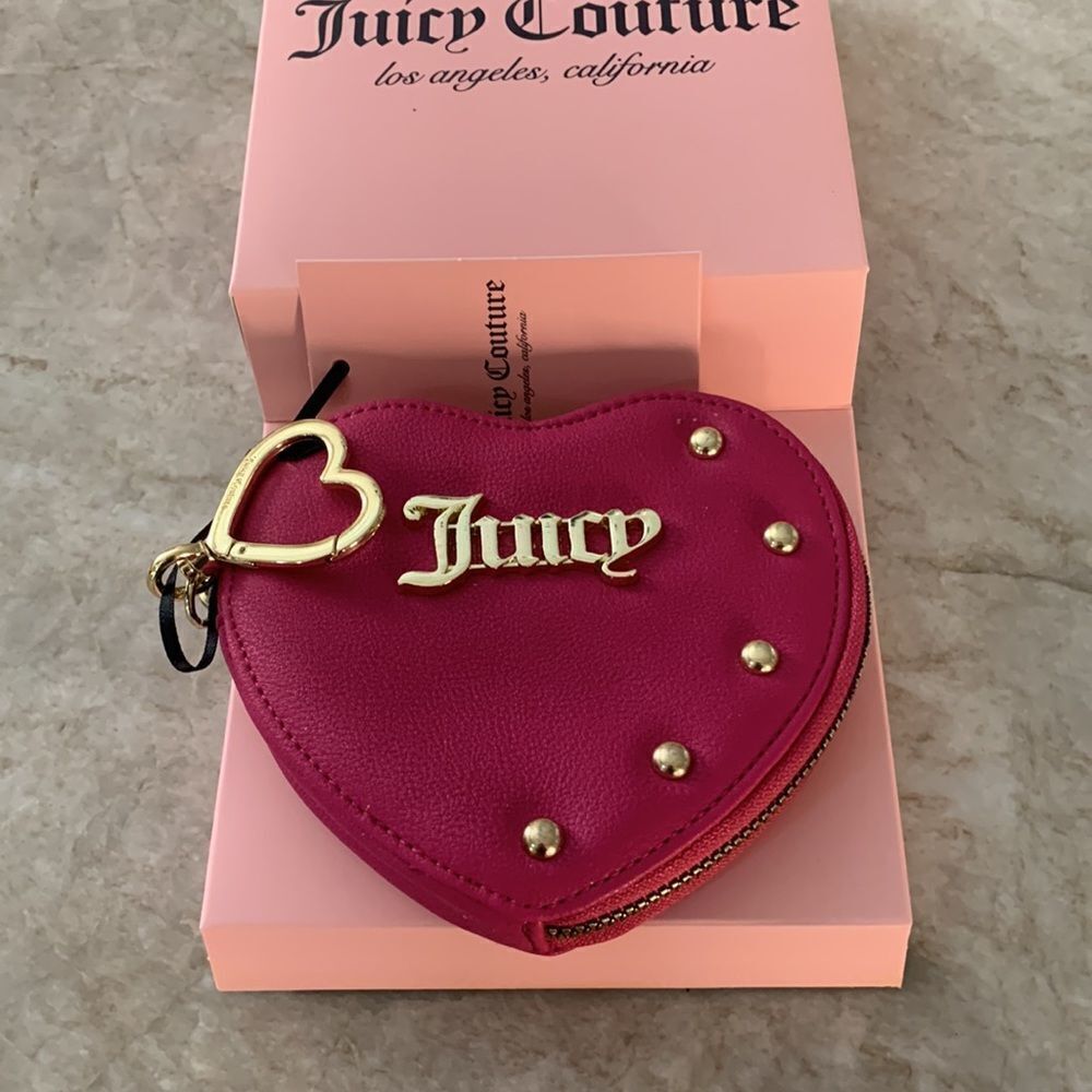 JUICY Pink Heart Keychain Purse NWT
